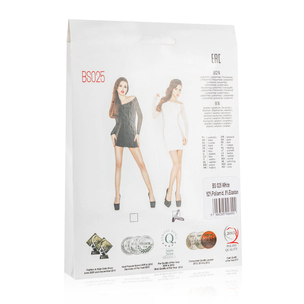 Weißes Minikleid mit Netz-Ärmeln