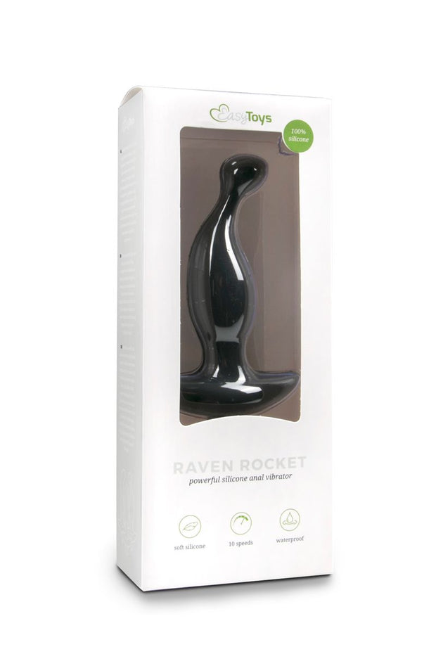 Schwarzer Prostata-Vibrator aus Silikon