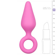 Rosa Analplugs mit Zugring - Medium