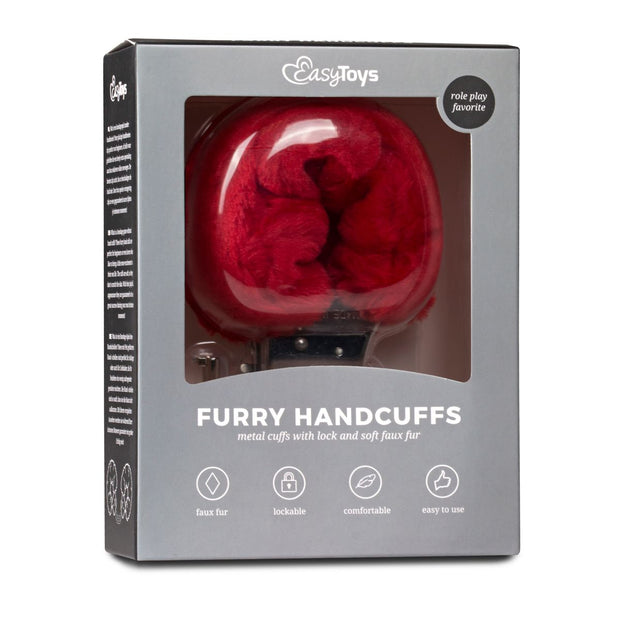 Plüschige Handschellen - Rot