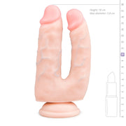 Realistischer Doppeldildo mit Saugnapf - 18 cm