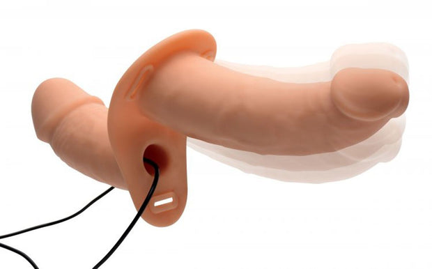 Power Pegger Doppel-Strap-On Vibrator - Hautfarbe