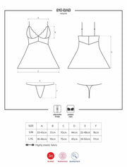 Babydoll Set Mit Spitze - Schwarz