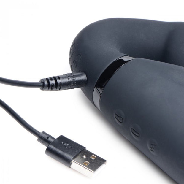 Swirl Vibrierender halterloser Strap-on - Schwarz