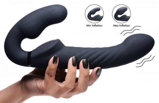 Swirl Vibrierender halterloser Strap-on - Schwarz