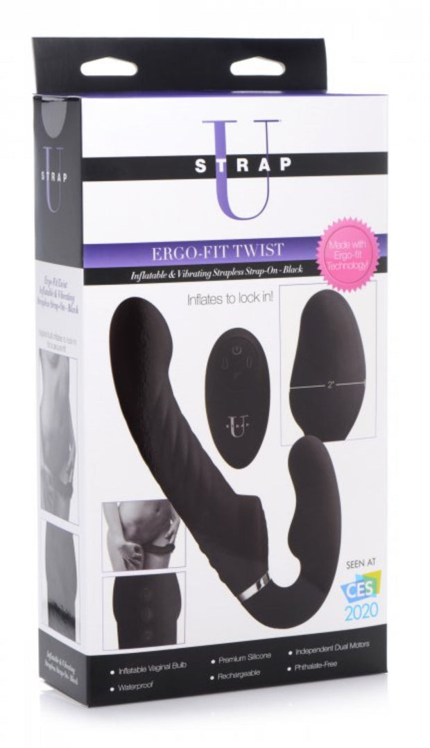 Swirl Vibrierender halterloser Strap-on - Schwarz