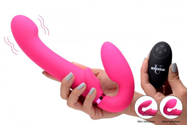 G-Pulse Vibratorischer Strapless Strap-On Vibrator mit Fernbedienung - Rosa