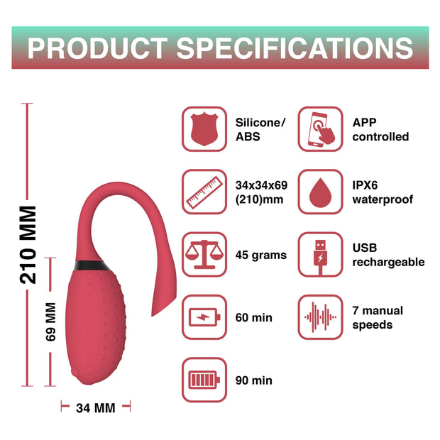 Magic Motion - Fugu Smart tragbarer Vibrator - Rot