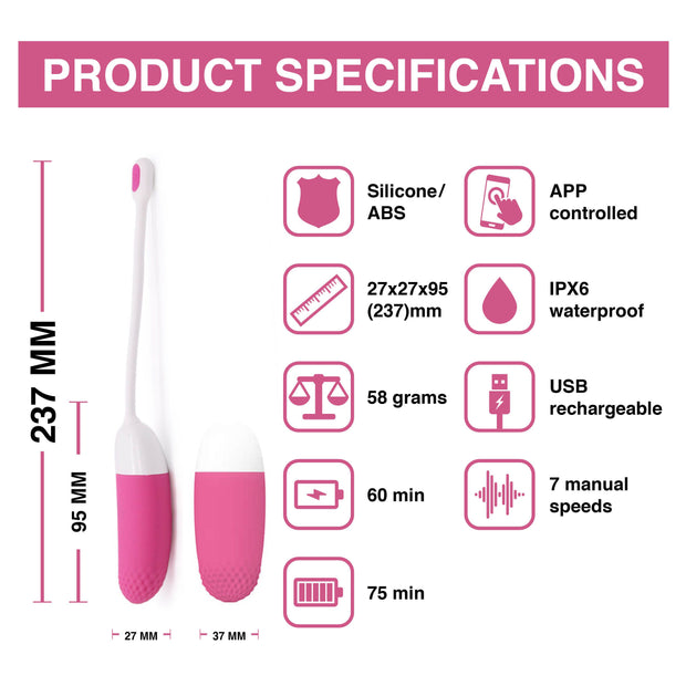 Magic Motion - Vini per App gesteuertes Vibro-Ei - Koralle/Gelb