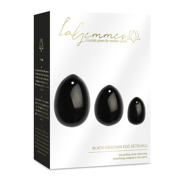 La Gemmes - 3-delige Yoni Egg Set - Zwarte Obsidiaan