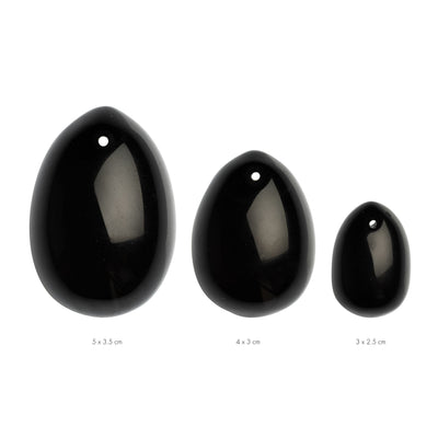 La Gemmes - 3-delige Yoni Egg Set - Zwarte Obsidiaan