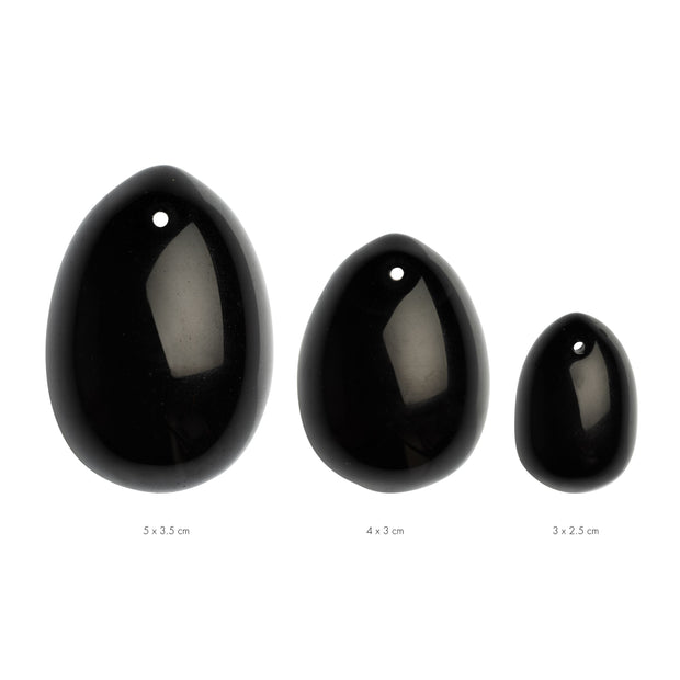 La Gemmes - 3-delige Yoni Egg Set - Zwarte Obsidiaan