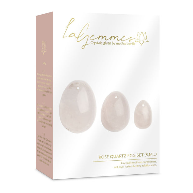 La Gemmes - 3-delige Yoni Egg Set Rose - Rozenkwarts
