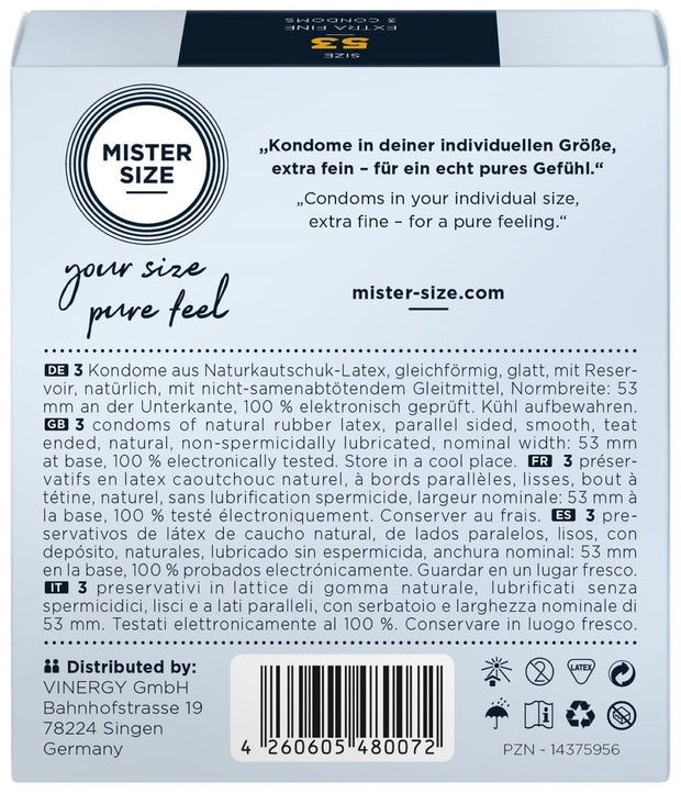 MISTER.SIZE 53 mm Kondome 3 Stück