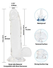 Crystal Addiction - Transparenter Dildo - 19 cm