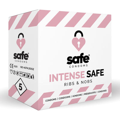 SAFE - Kondome - Rippen & Noppen - 5 Stück