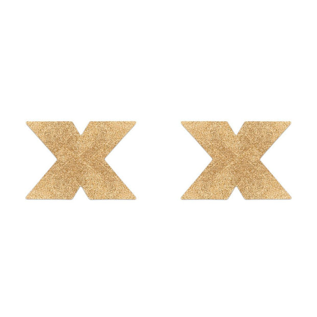 Flash Kreuz Nippelaufkleber - golden