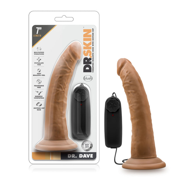 Dr. Skin - Dr. Dave Vibrator mit Saugnapf - Mokka