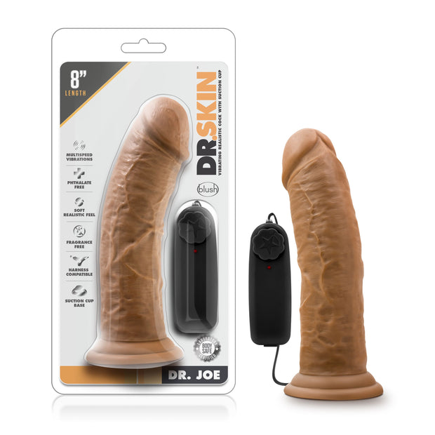 Dr. Skin - Dr. Joe Vibrator mit Saugnapf 20,3 cm - Mokka