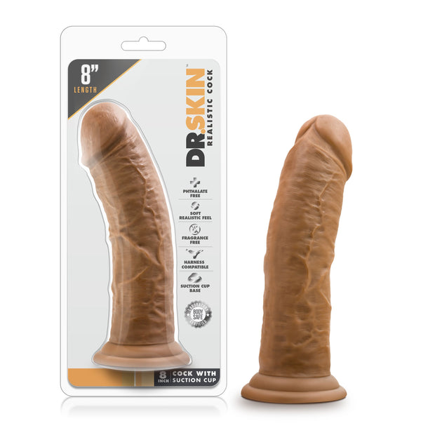 Dr. Skin – Realistischer Dildo mit Saugnapf 20,3 cm – Mokka
