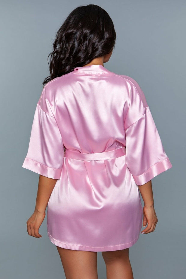 Getting Ready Satin-Kimono - Pink