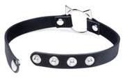 Kinky Kitty Ring Slim Choker - Schwarz