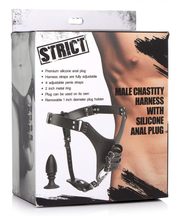 Penis-Keuschheitsgürtel mit Anal Plug aus Silikon