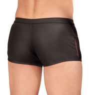 Herren Boxershort mit Reißverschluss in Lederoptik - Schwarz