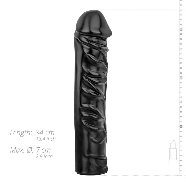 Realistischer XXL Dildo 33 cm - Schwarz