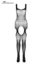 Strumpfhalter Catsuit mit Design schwarz