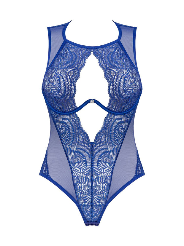 Giselia Spitzen-Bodysuit - Blau