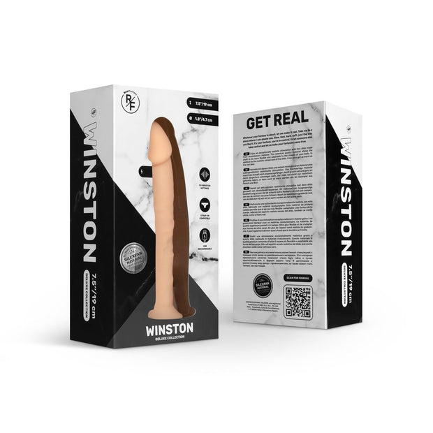 Real Fantasy Deluxe - Winston Vibrierender, realistischer Dildo - 18 cm