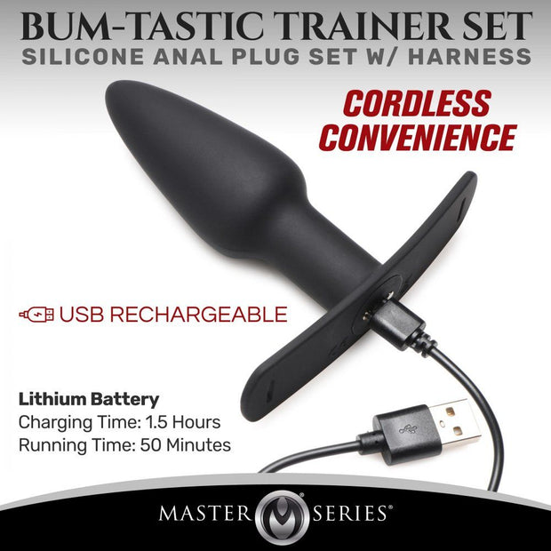 Bum-Tastic Vibrierender Analplug mit Gurtzeug & Fernbedienung