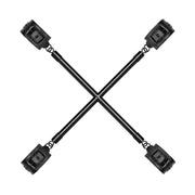 Hog Tie Kreuzstange mit Handschellen - Schwarz
