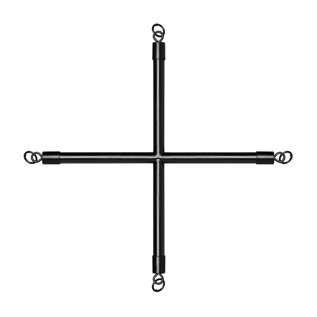 Hog Tie Kreuzstange mit Handschellen - Schwarz