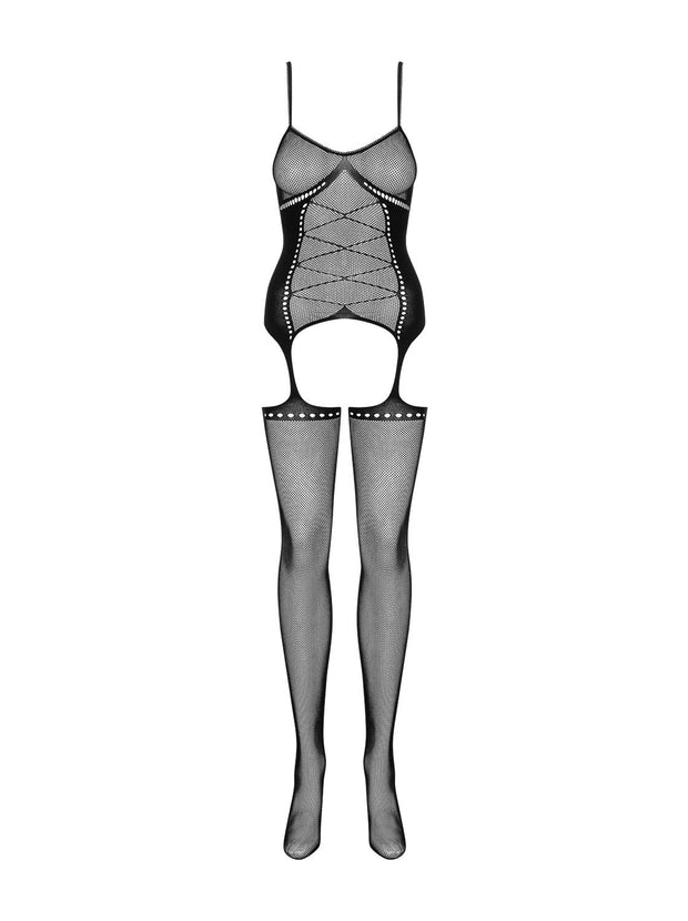 Bodystocking mit Strumpfhaltern im Bodysuit-Design