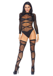 Truth Or Dare Body & Strümpfe Set - Schwarz