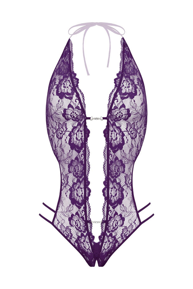 Renee Spitzen-Tanga-Bodysuit - Lila