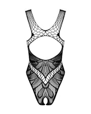 Spitzen-Mesh-Teddy - Schwarz