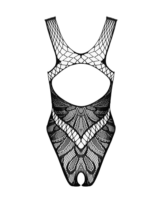 Spitzen-Mesh-Teddy - Schwarz