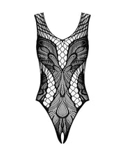 Spitzen-Mesh-Teddy - Schwarz