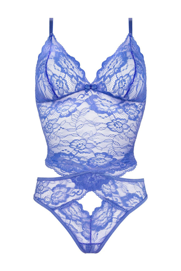 Romina Top Set mit offenem Schritt - Blau