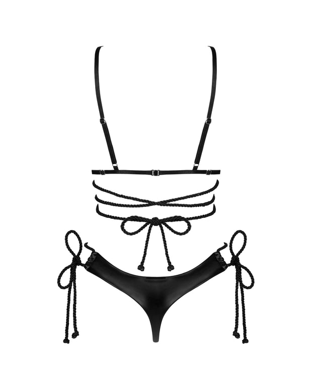 Cordellis- Sexy Cupless und offener Schritt Set - Schwarz