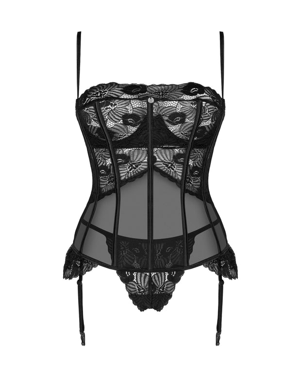 Serena Love - Korsett und String - Schwarz