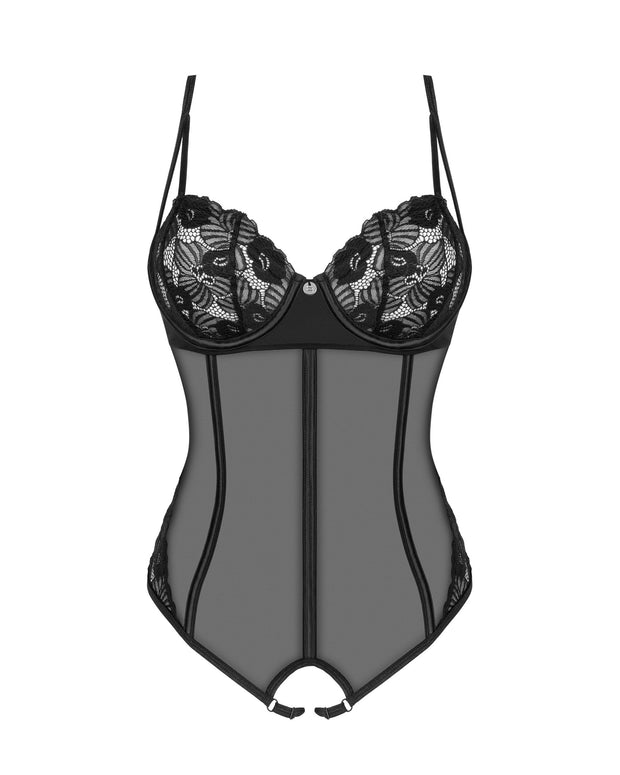 Serena Love - Body mit offenem Schritt - Schwarz