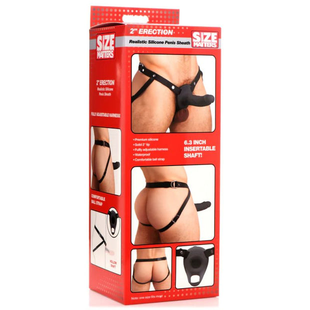 Realistische Silikon-Penis-Hülle - Schwarz