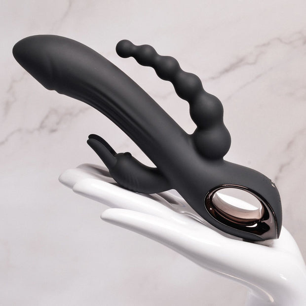 Evolved - Trifecta Rabbit Vibrator - Schwarz