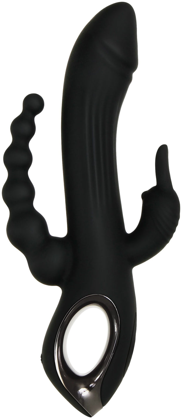 Evolved - Trifecta Rabbit Vibrator - Schwarz
