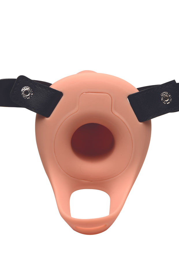 Realistischer Vibrations-Silikon-Penisärmel - Beige