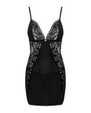 Elegantes Babydoll und String-Tanga - Schwarz